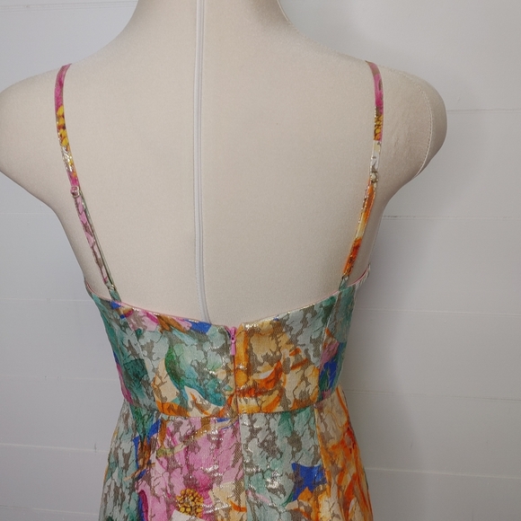 Marciano Vibrant Floral Midi Dress - Pink and Green - Picture 5 of 12